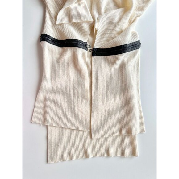 ROBERT RODRIGUEZ Cream Wool Cashmere Knit Zipper Wrap Cardigan Sweater, Size XS - Picture 9 of 16